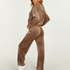 Velour joggingbyxor, Brun
