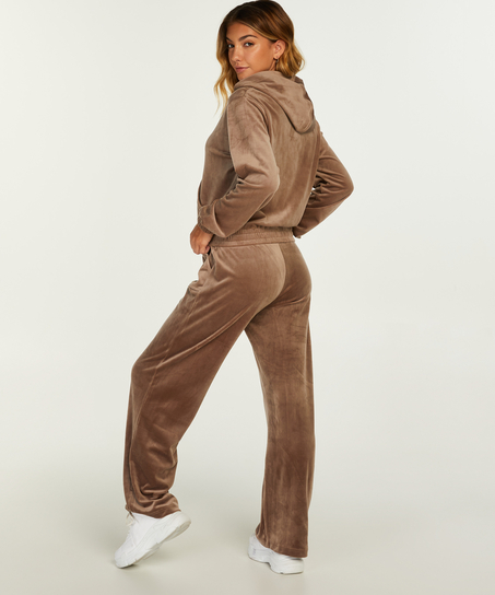 Velour joggingbyxor, Brun