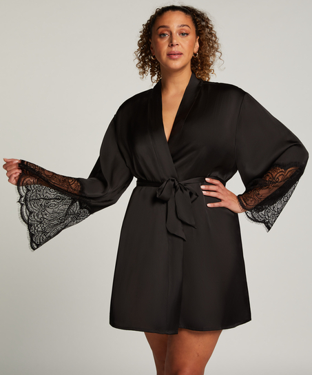 Kimono Satin, Svart