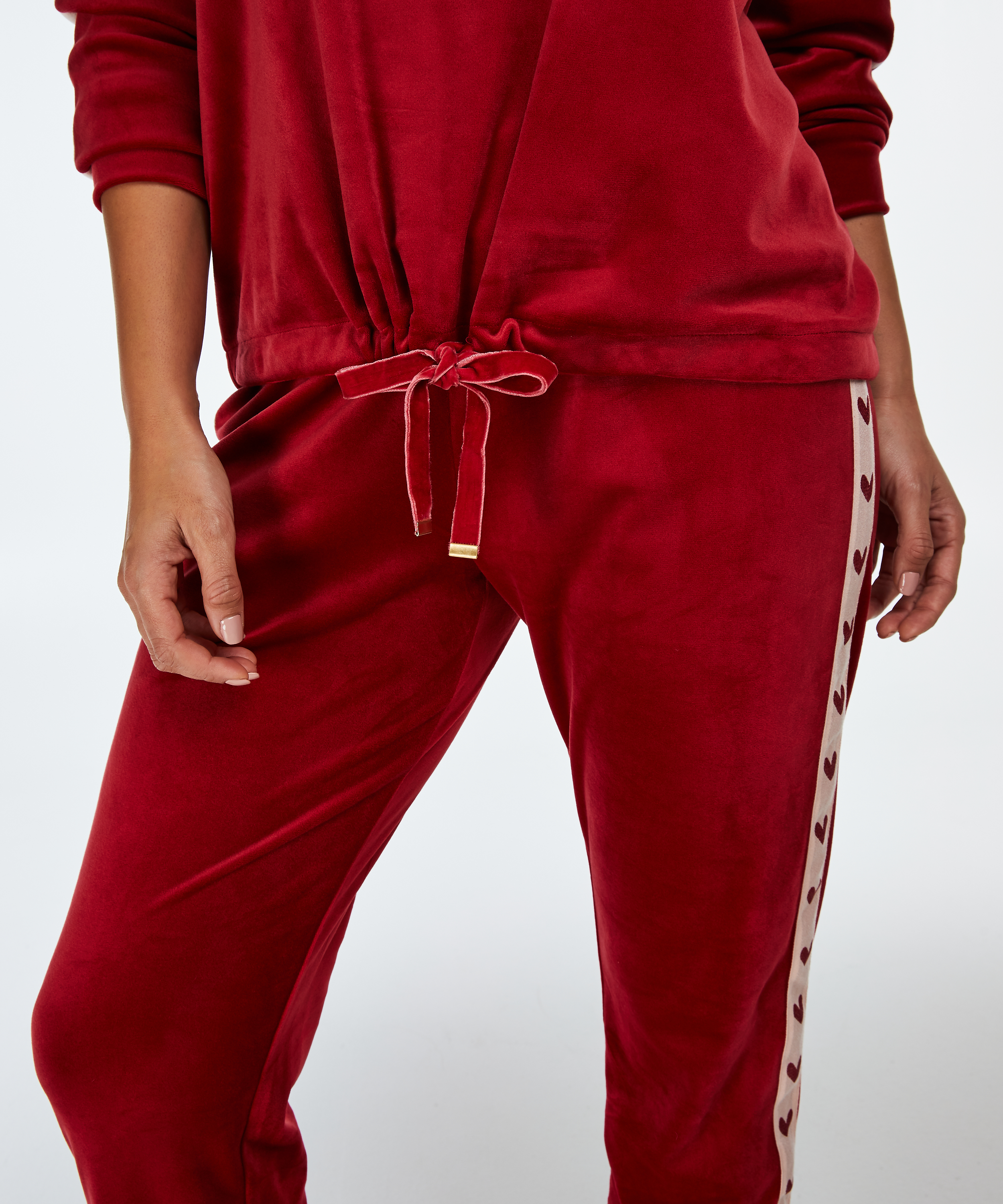 Velourstopp med hj&auml;rtan., R&ouml;d, main