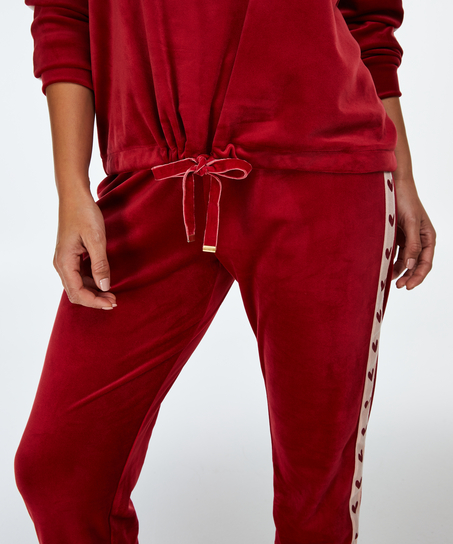 Velourstopp med hj&auml;rtan., R&ouml;d