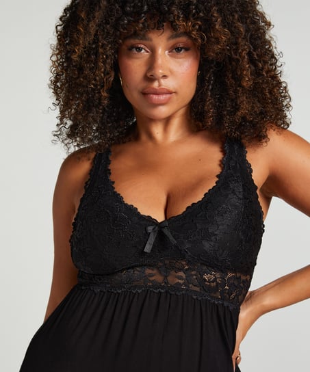 Nora Lace slipklänning, Svart