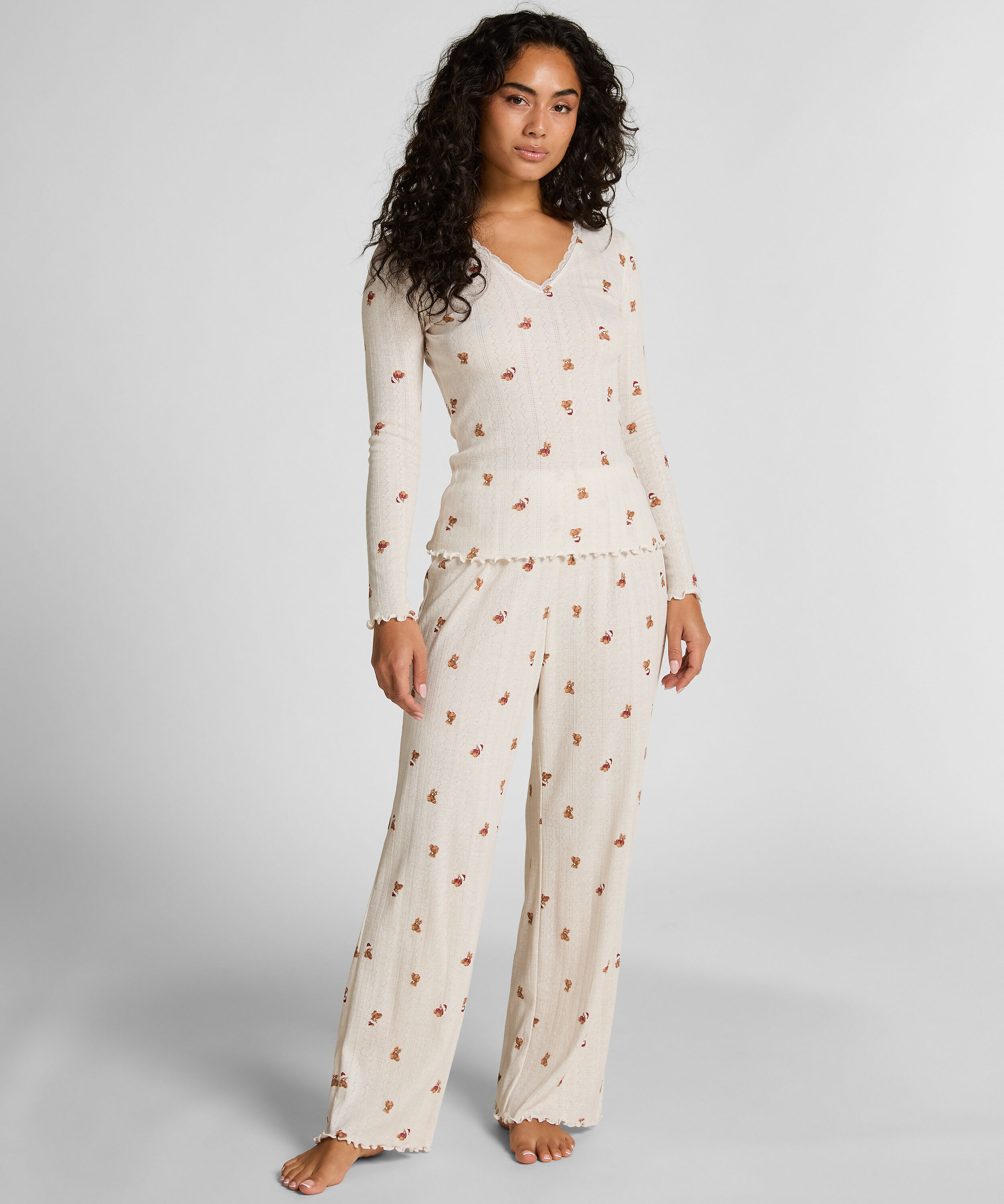 Pointelle Pyjamasset, Vit