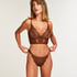 Honey longline icke-formpressad bygel-bh, Brun