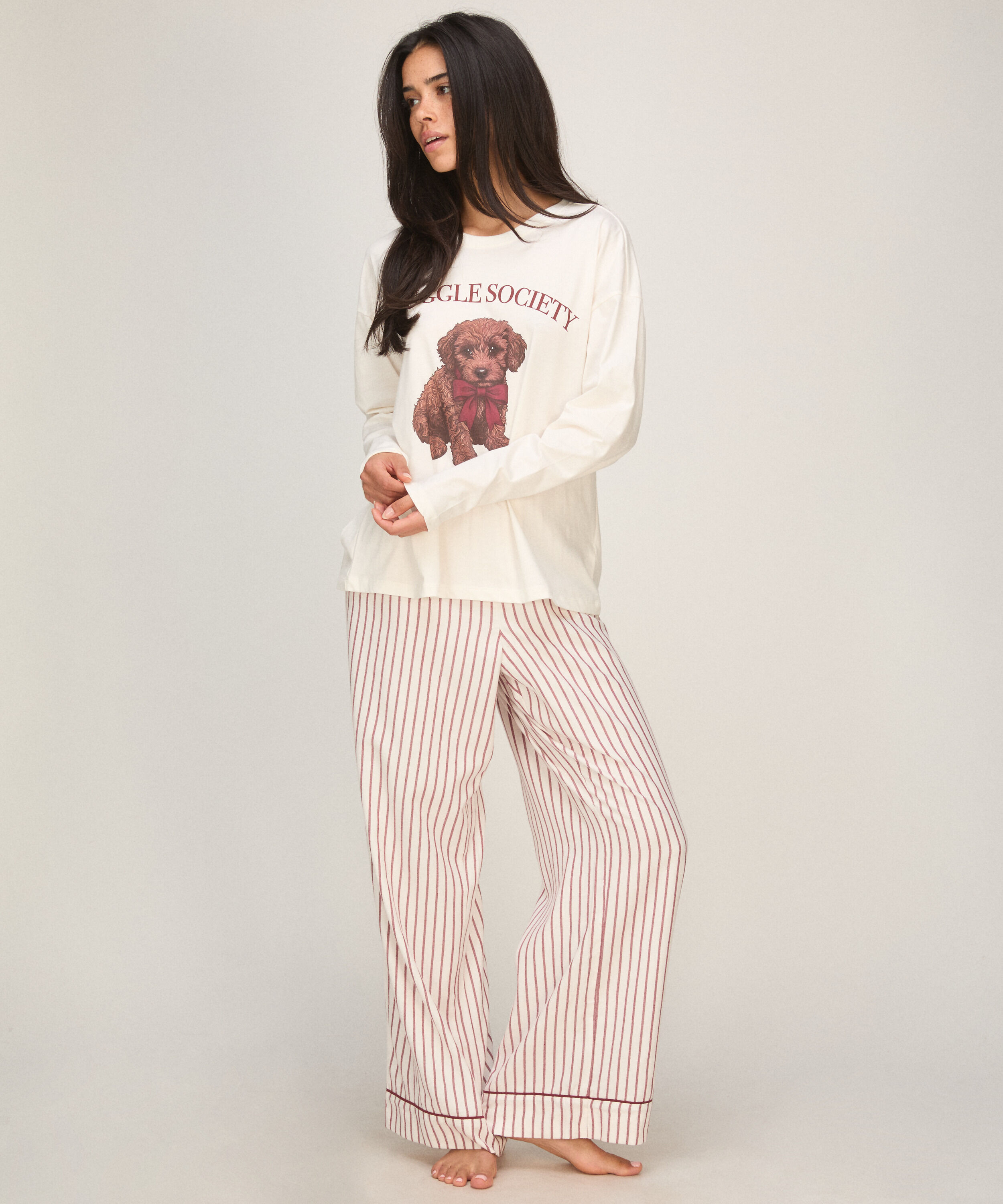 Pyjama Set Viscose, Vit