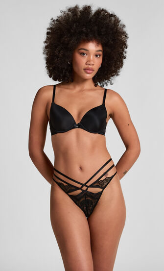 Formpressad bygel-bh Plunge, Svart