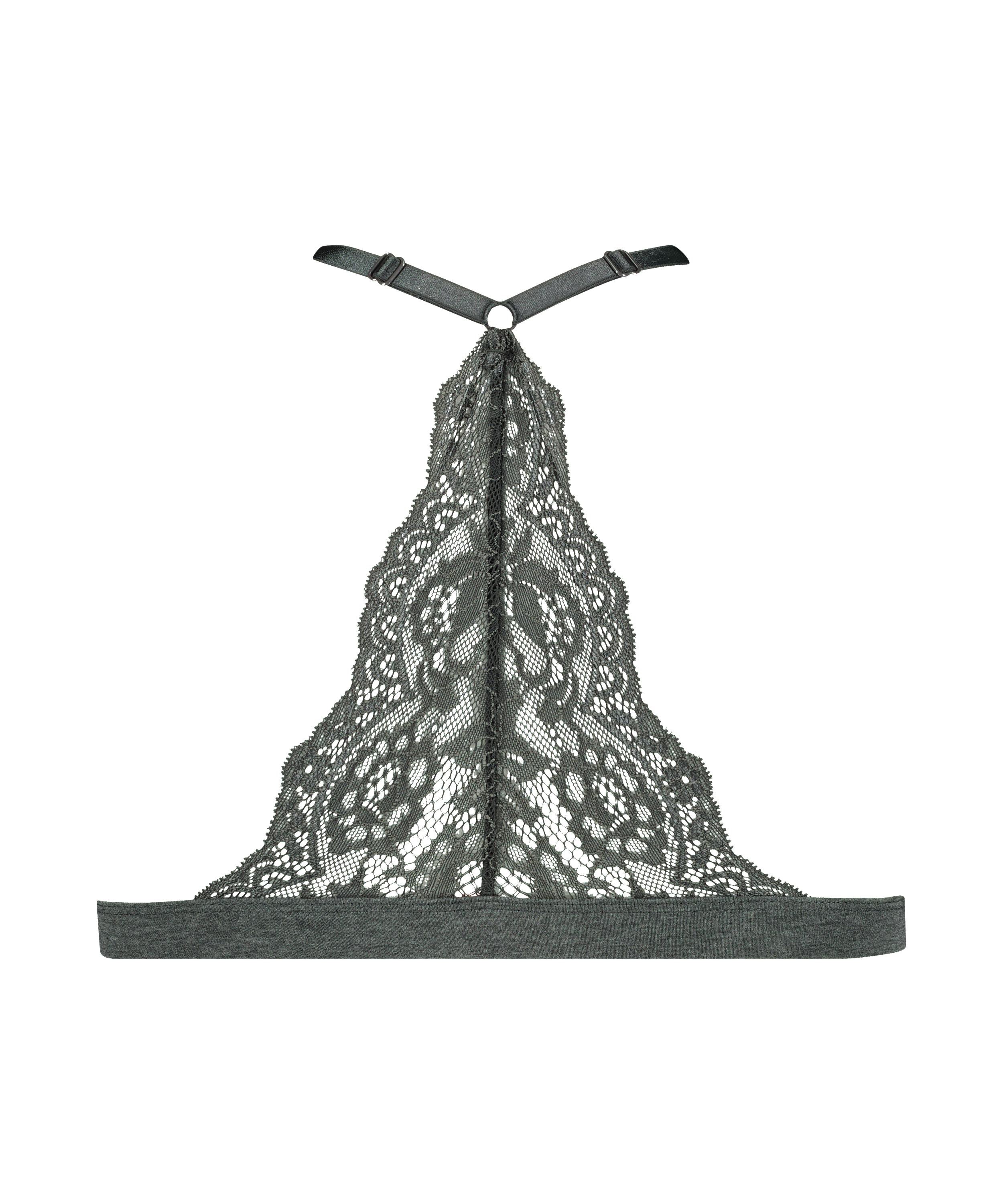 Chloe formpressad triangel-bralette av bomull, Gr&aring;, main