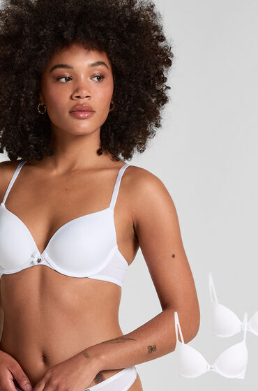 Hunkemöller Formpressad bygel-bh, 2-pack Vit — produktbild