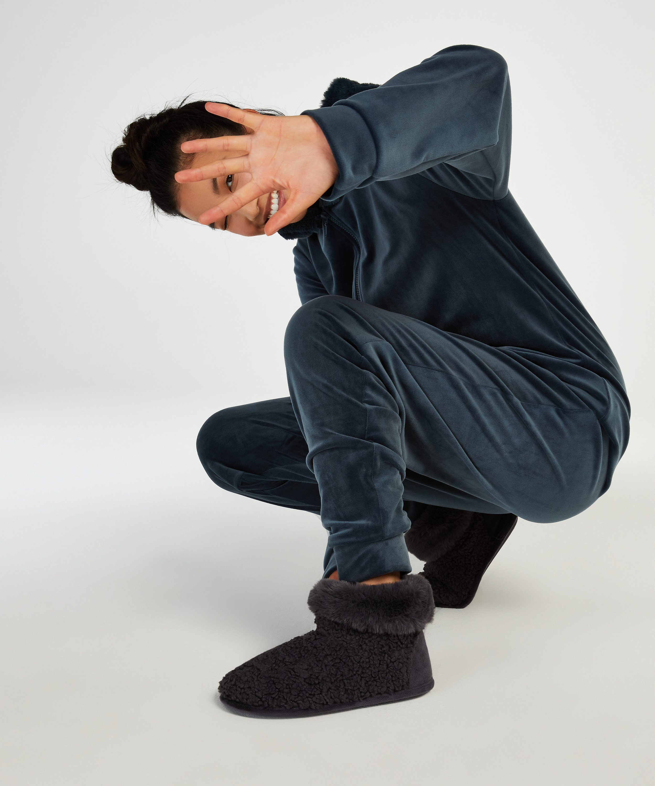 Teddytofflor, Grå, main