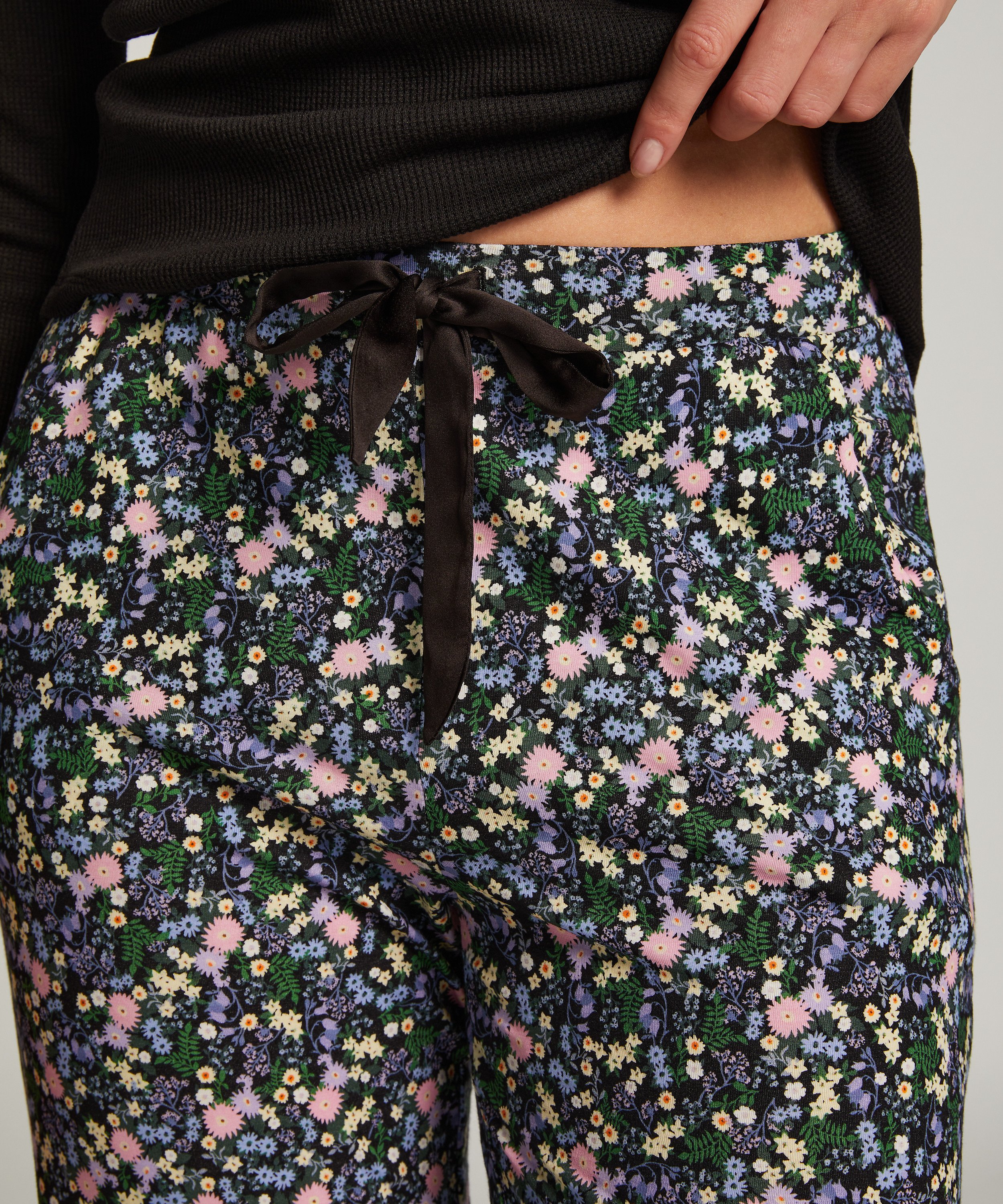 Tall pyjamasbyxor, Svart, main