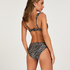 Vadderad bikini&ouml;verdel med bygel Zebra, Brun