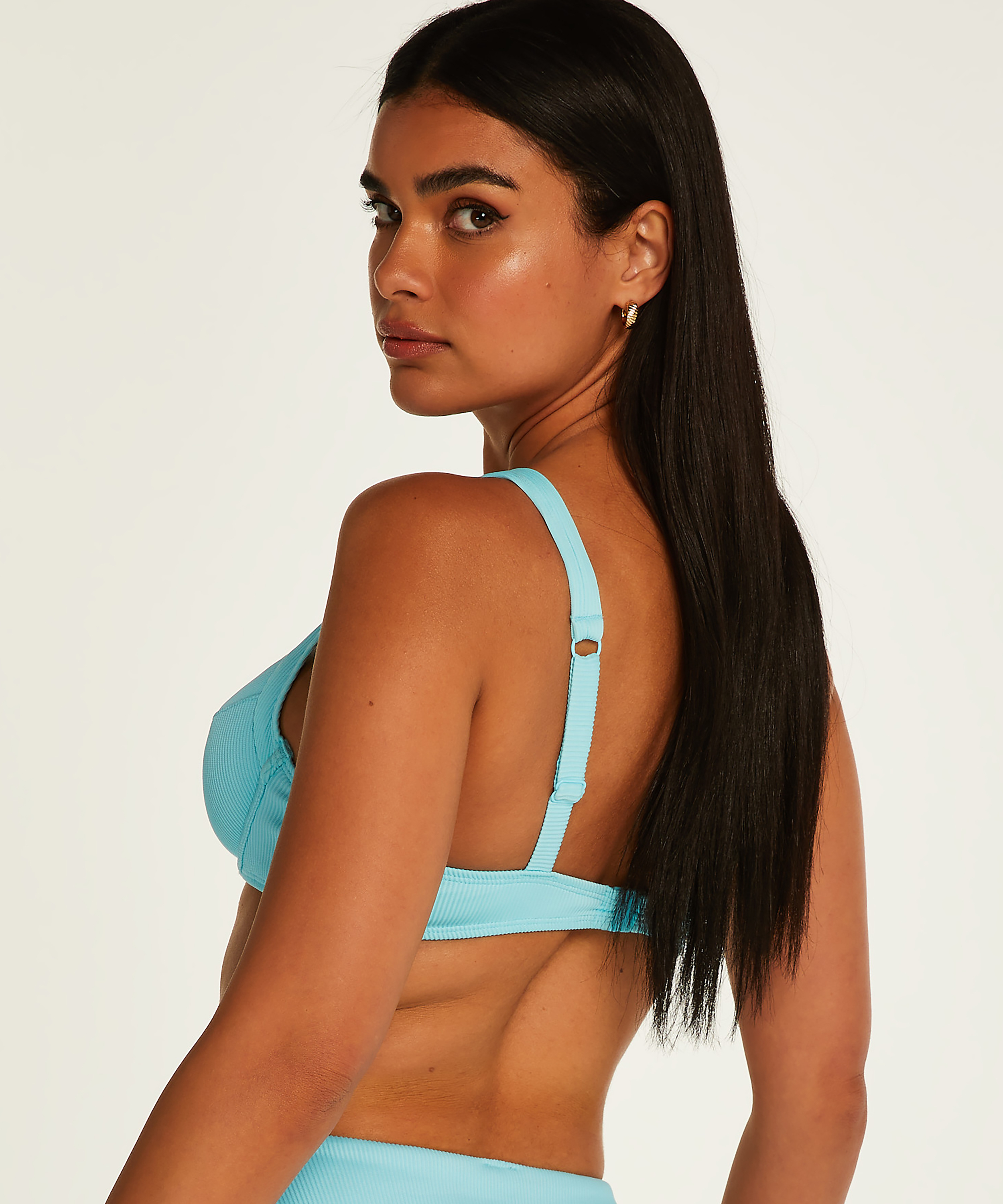 Texture icke formpressad bikini-överdel med bygel, Svart, main