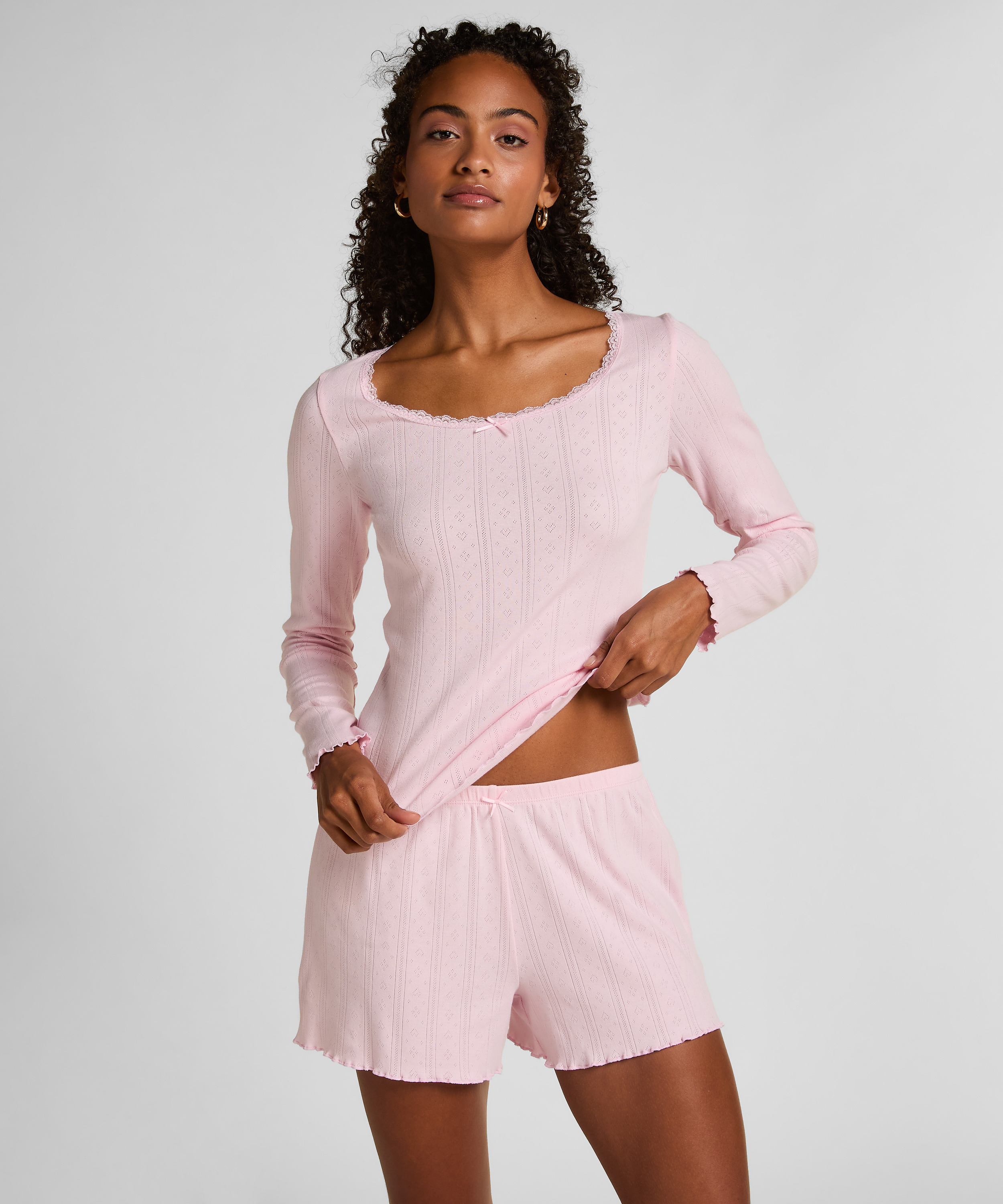 Pointelle-shorts, Rosa, main