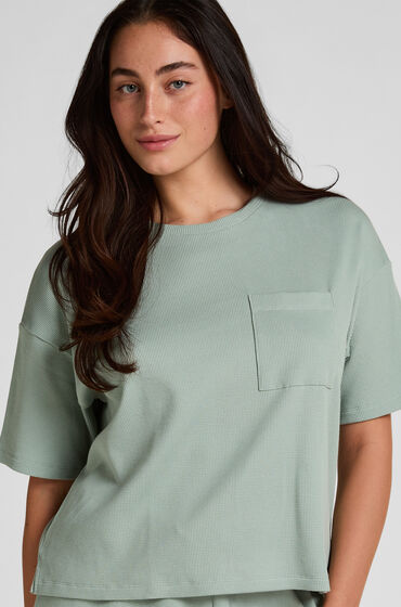 Hunkemöller Pyjama Top Waffle Grön