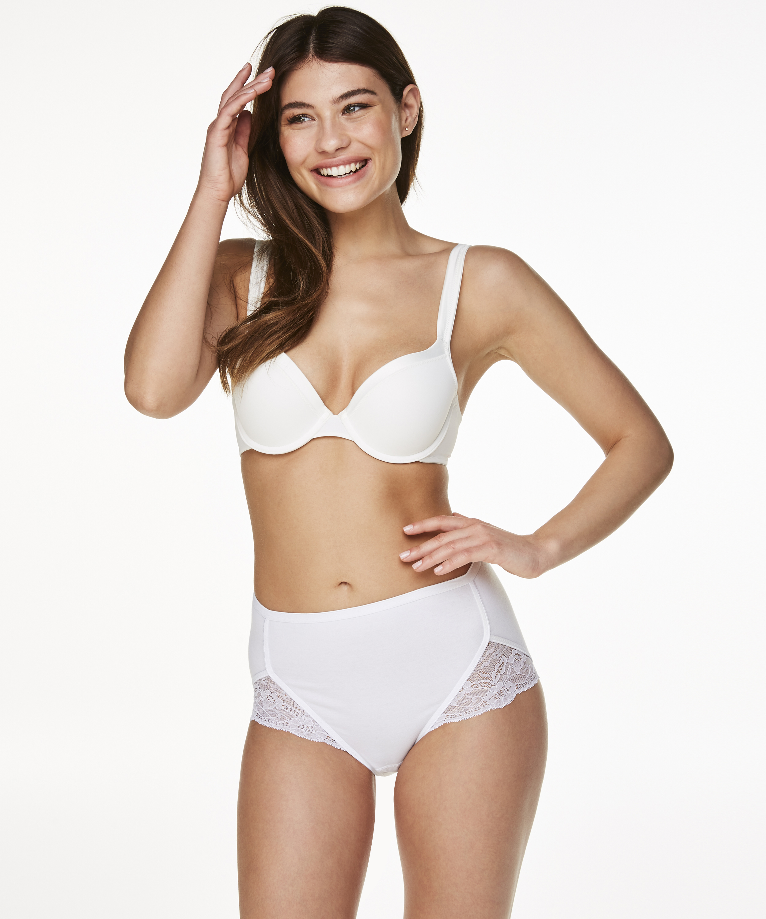 Superslip Lace Maxi bomull, Vit, main