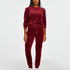 Joggingbyxor Velour Stripe, röd