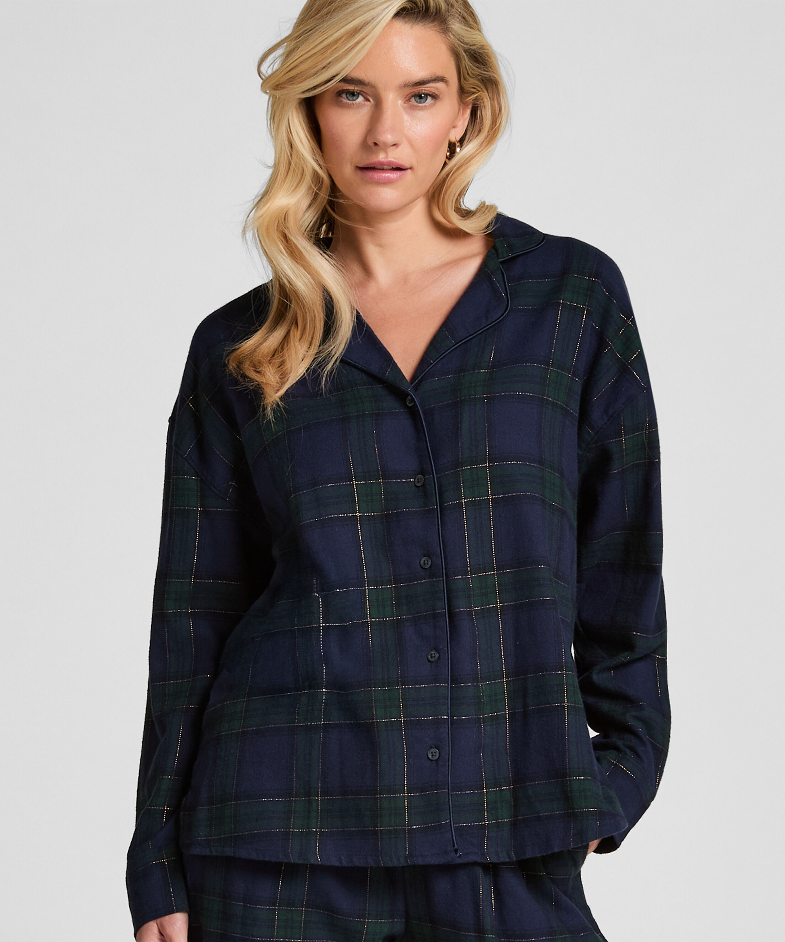 Pyjamastopp flanell, Blå