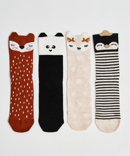 Christmas socks 4-pack gift box, röd