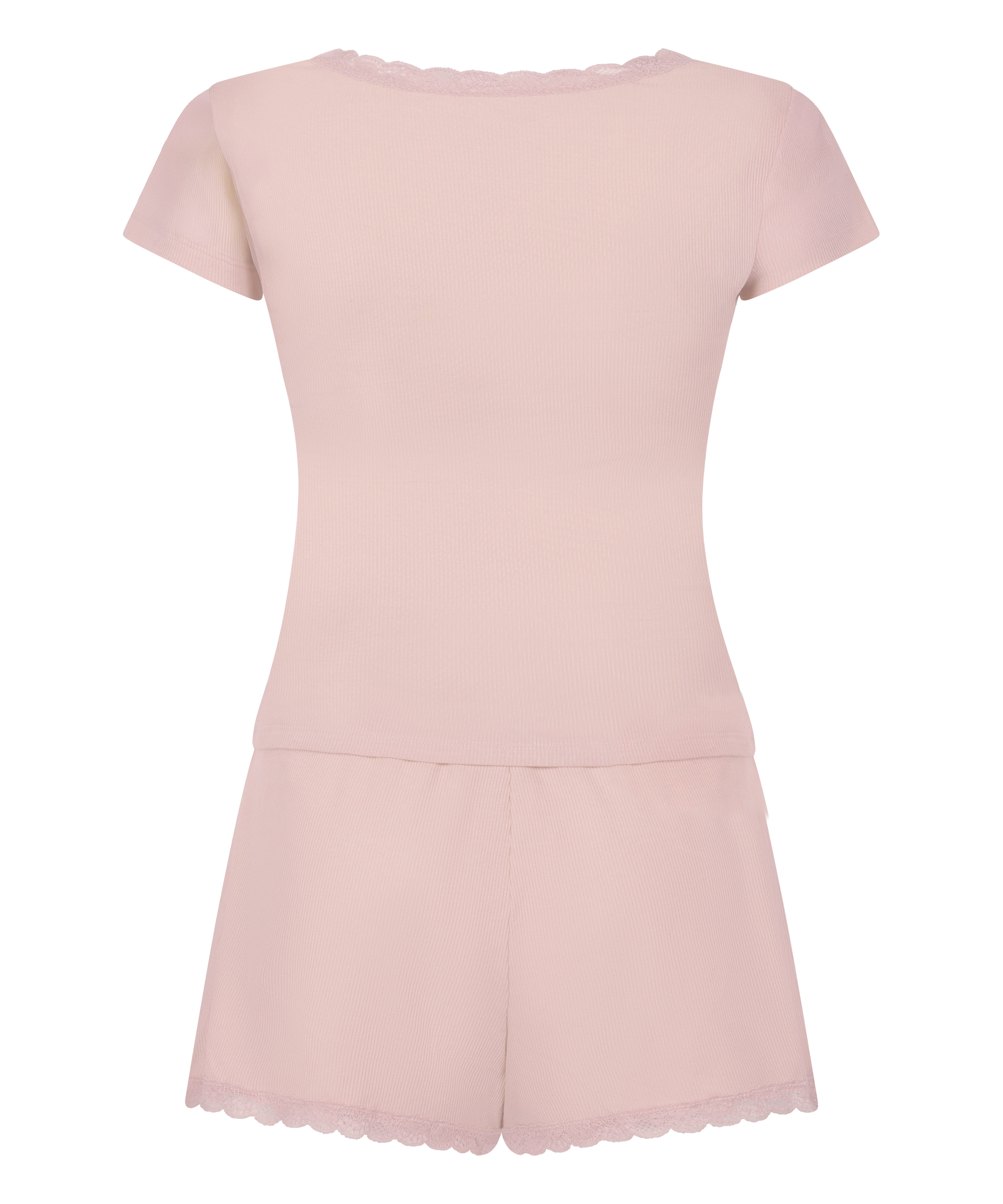 Pyjamasset ribbad spets, Rosa, main