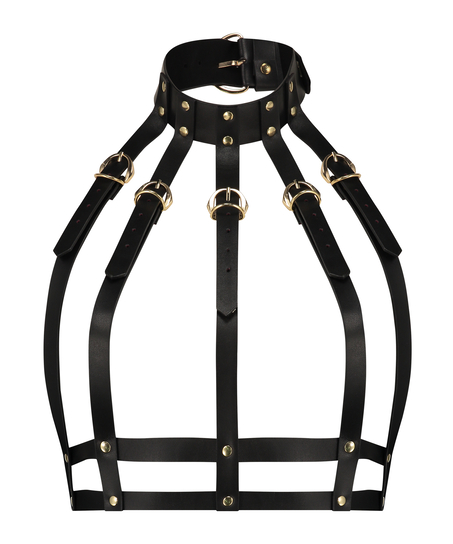 Private Cage Harness Choker, Svart