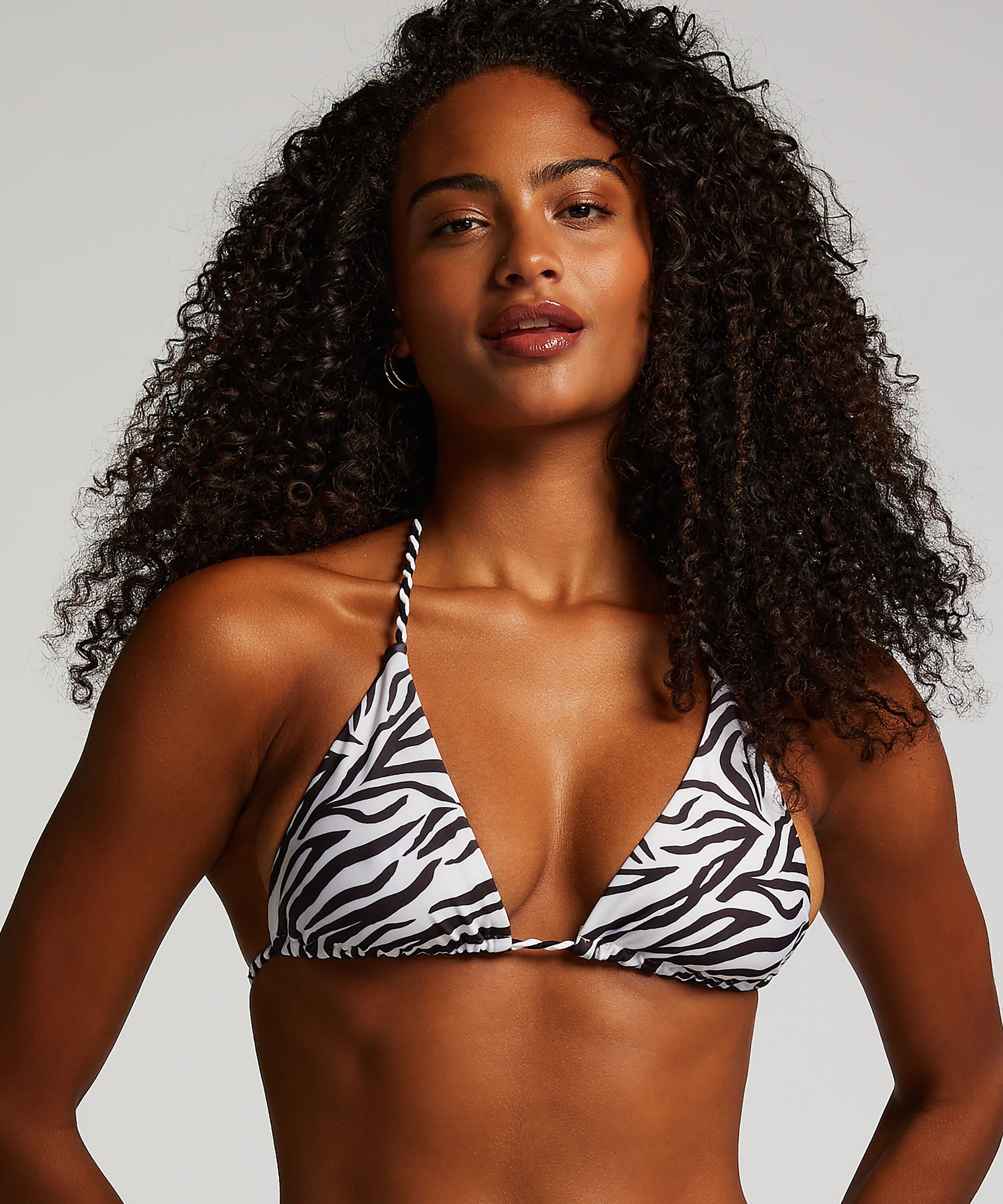Triangelbikiniöverdel Doha Zebra, Vit