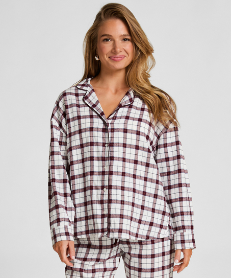 Pyjamastopp flanell, Vit