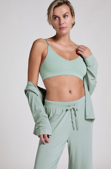 Hunkemöller Långärmad jerseyjacka Essential Grön