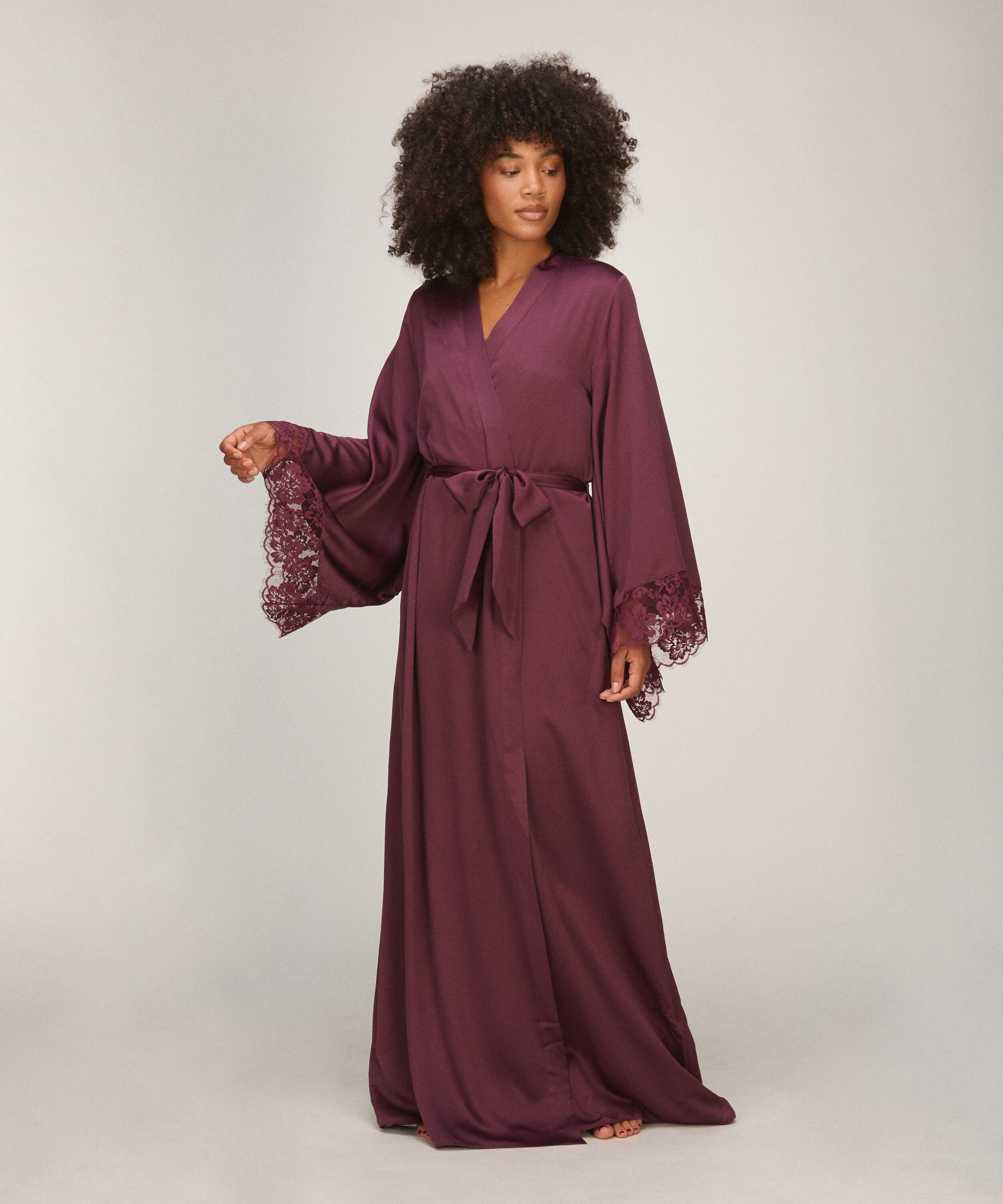 Lång Kimono Lana, Lila Lång Kimono Lana, Lila
