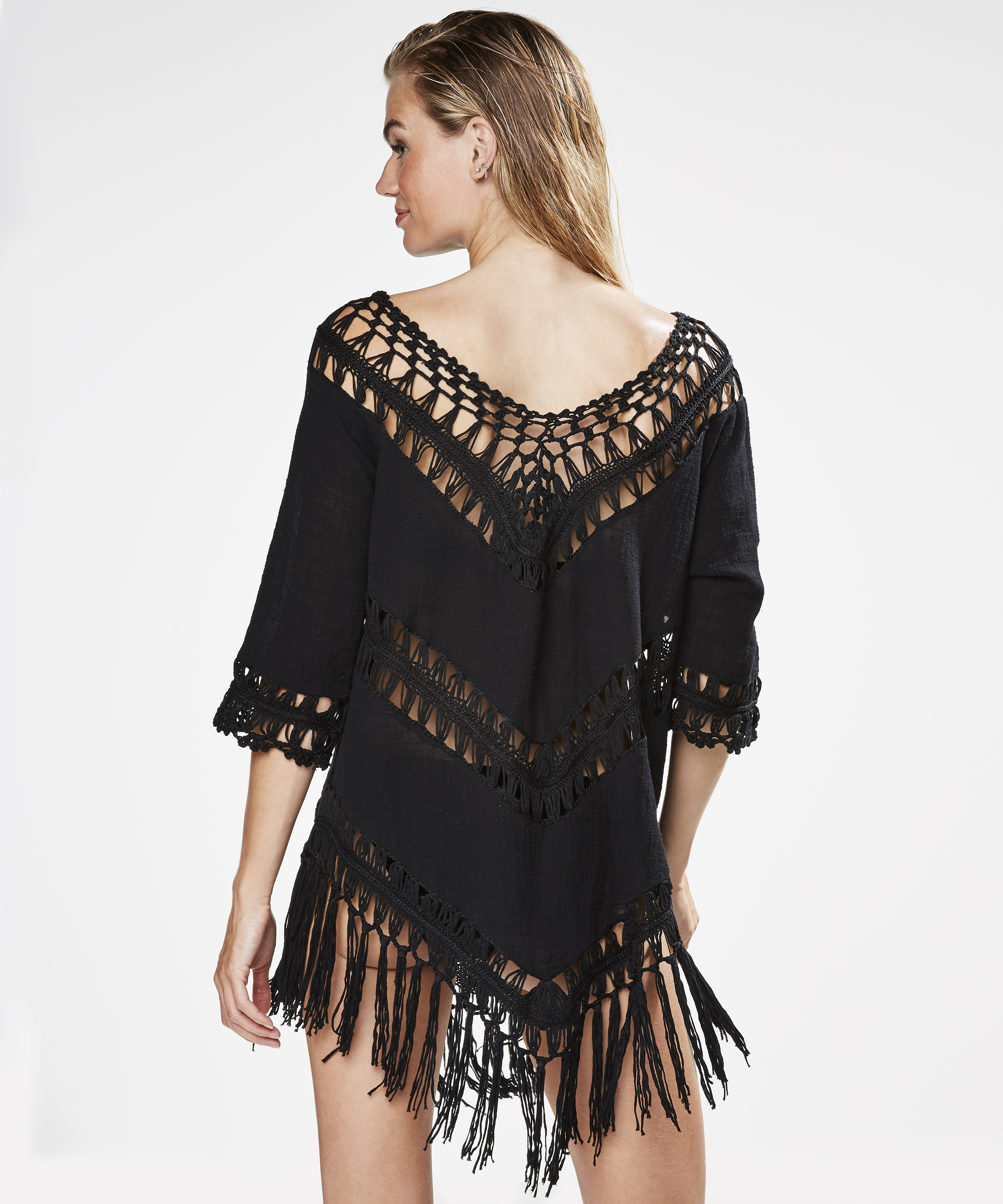 Fringe Tunika, Svart, main