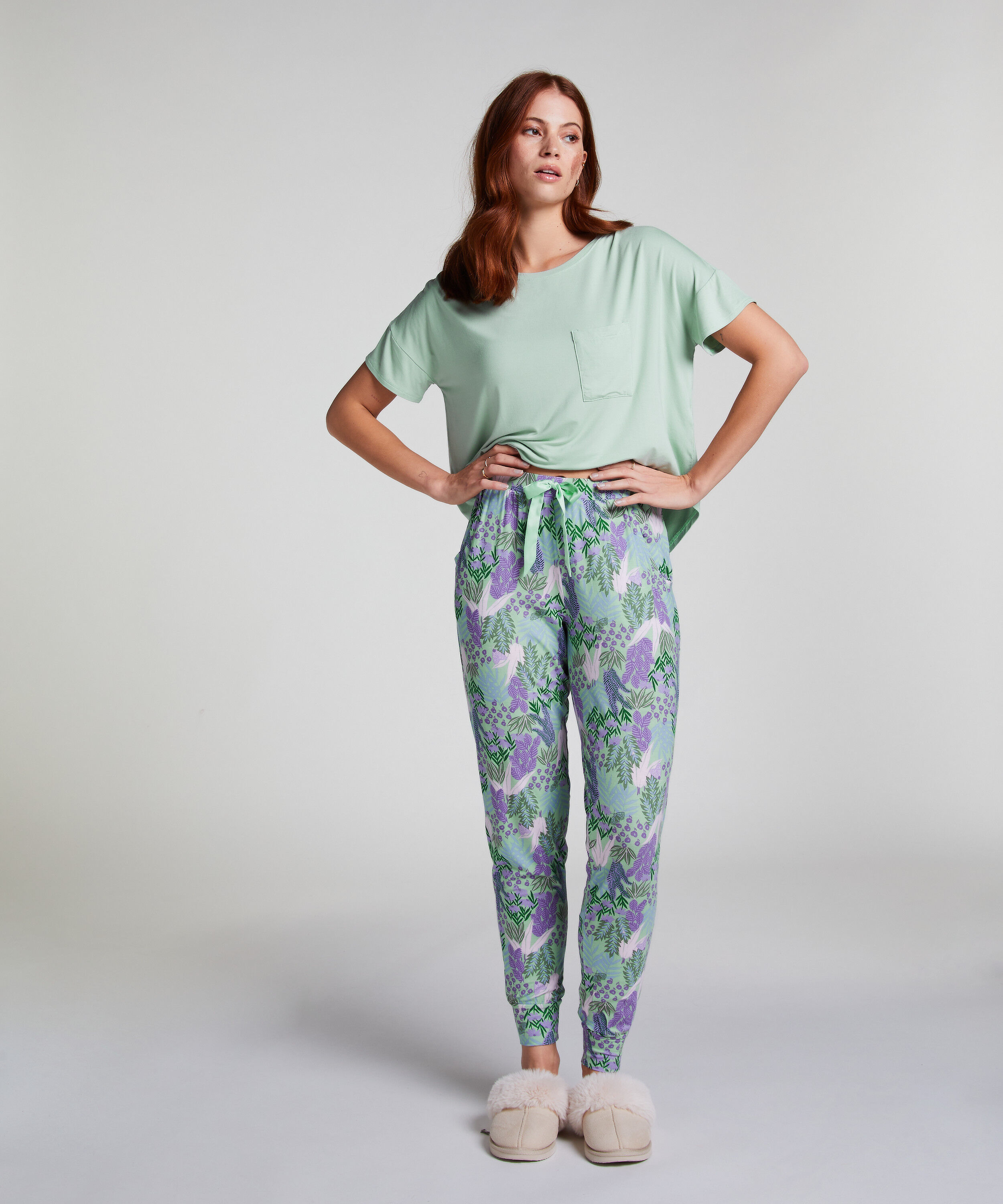 Pyjamasbyxa Jersey, Grön