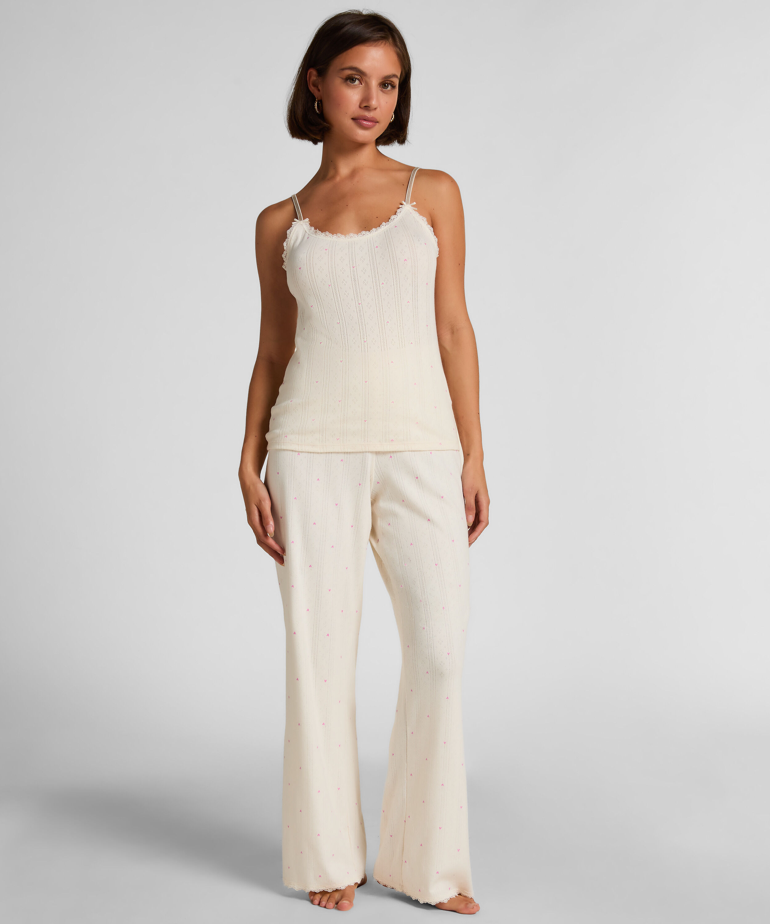 Pyjamasset Pointelle, Vit Pyjamasset Pointelle, Vit