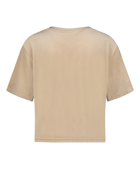Top Velours Pocket, Beige