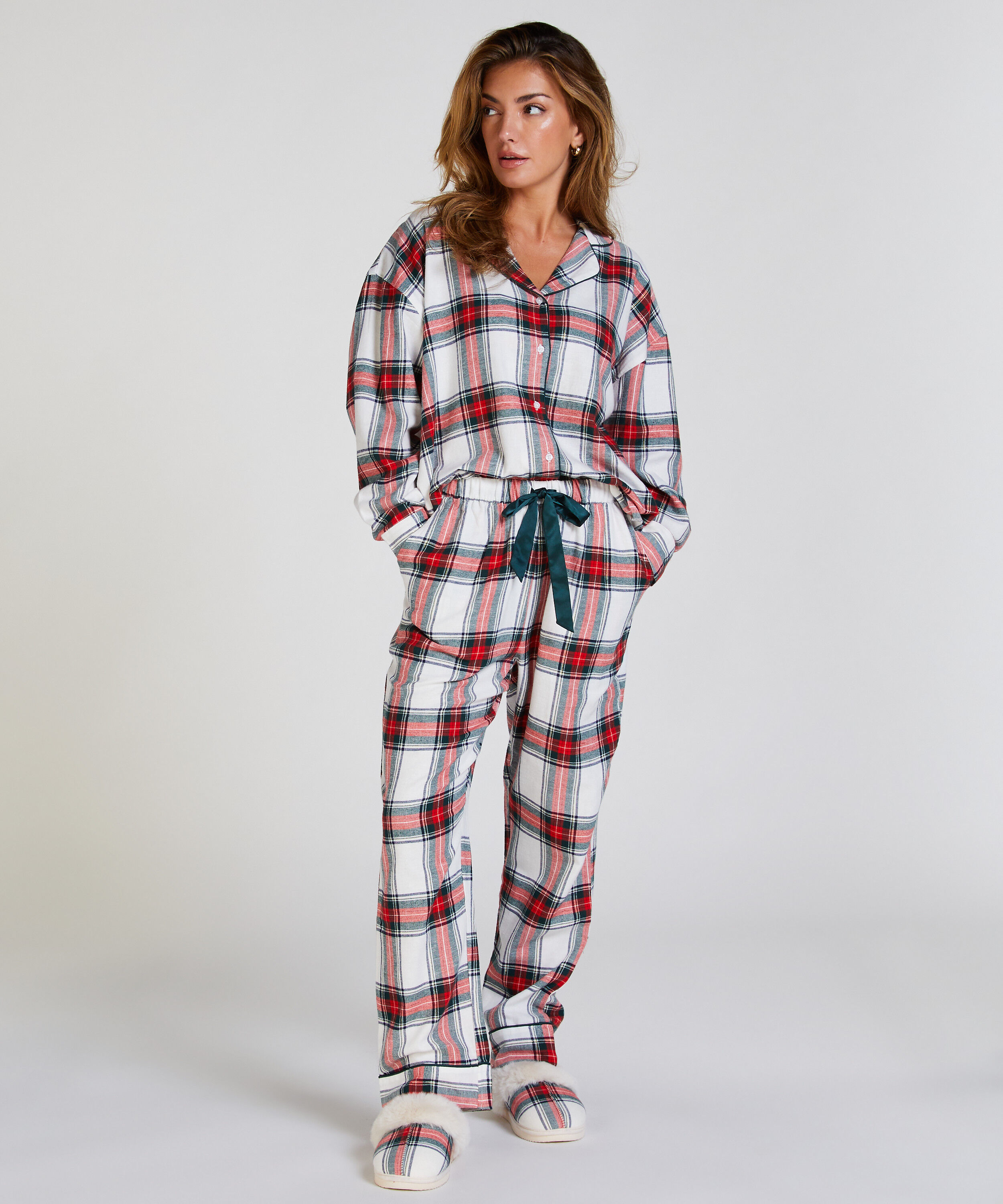 Pyjamasbyxori flanell, Vit