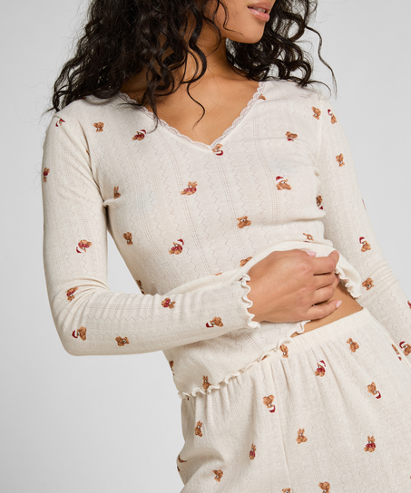 Pointelle Pyjamasset, Vit