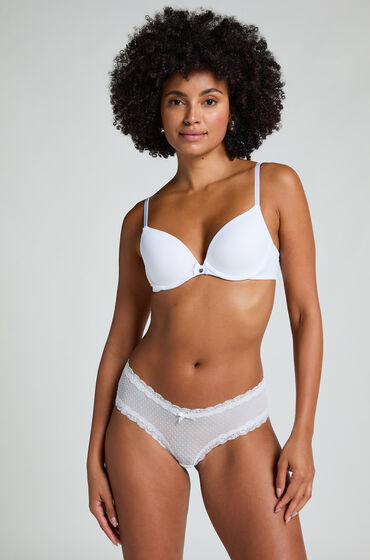 Hunkemöller Brazilian-trosa V-shape mesh Vit