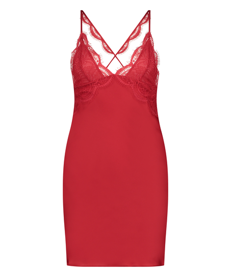 Underklänning i Satin, röd
