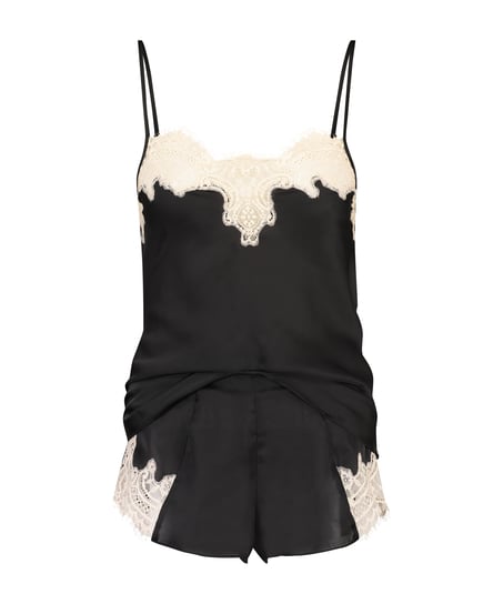 Pyjamasset i satin, Svart