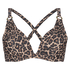 Formpressad bikinitopp med bygel Leopard, Beige