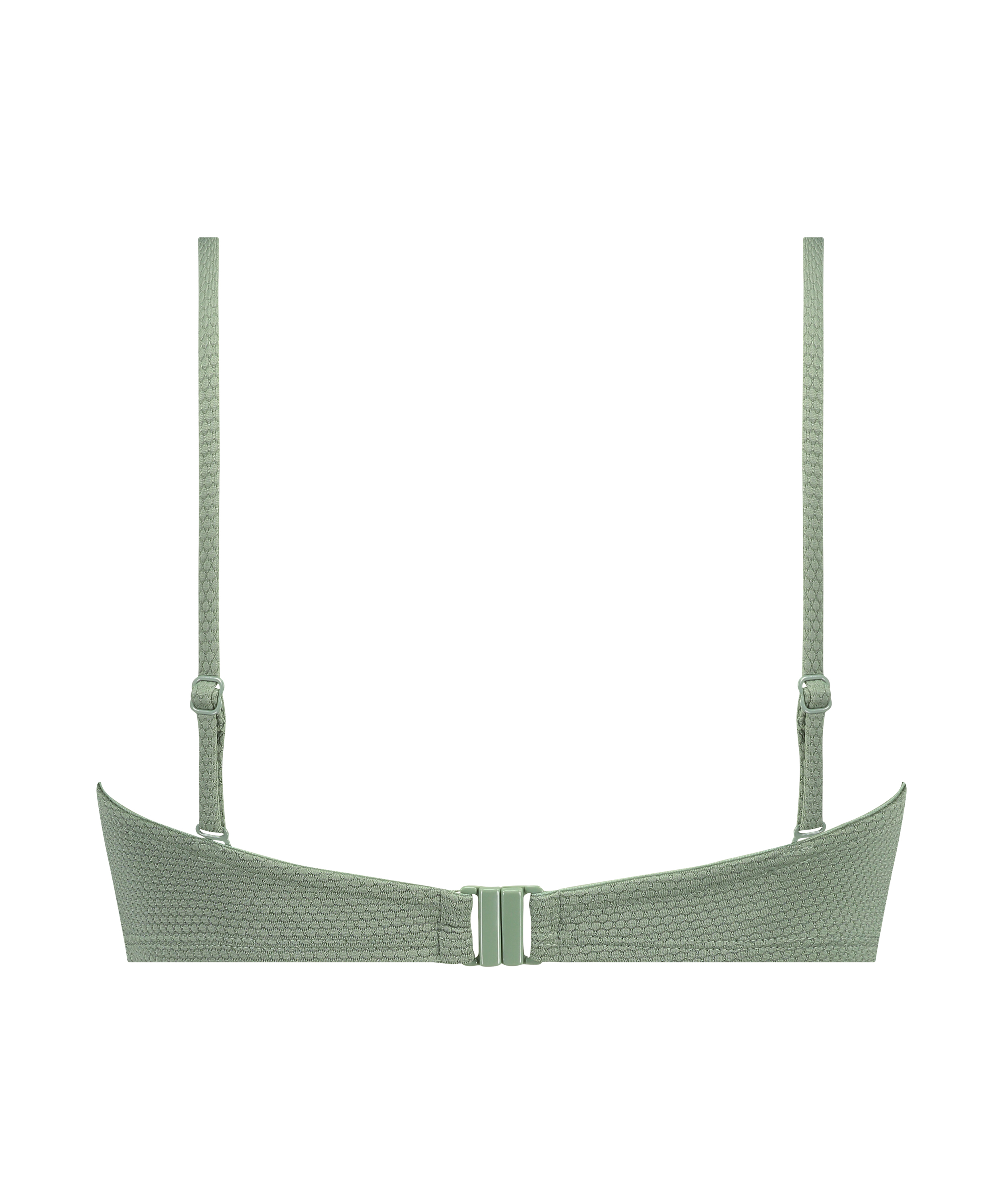 Vadderad axelbandsl&ouml;s bikinitopp med bygel Scallop Storlek E +, Gr&ouml;n, main