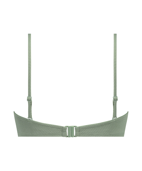 Vadderad axelbandsl&ouml;s bikinitopp med bygel Scallop Storlek E +, Gr&ouml;n