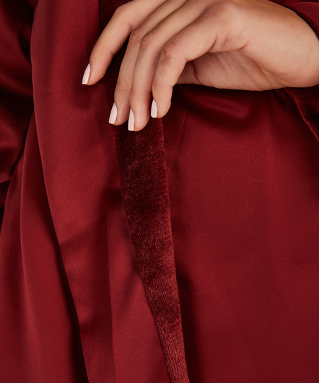 Badrock av satinfleece, Röd