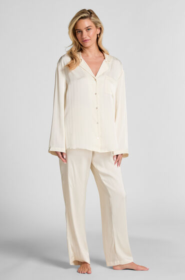 Hunkemöller Satinbyxor med smala ränder Vit