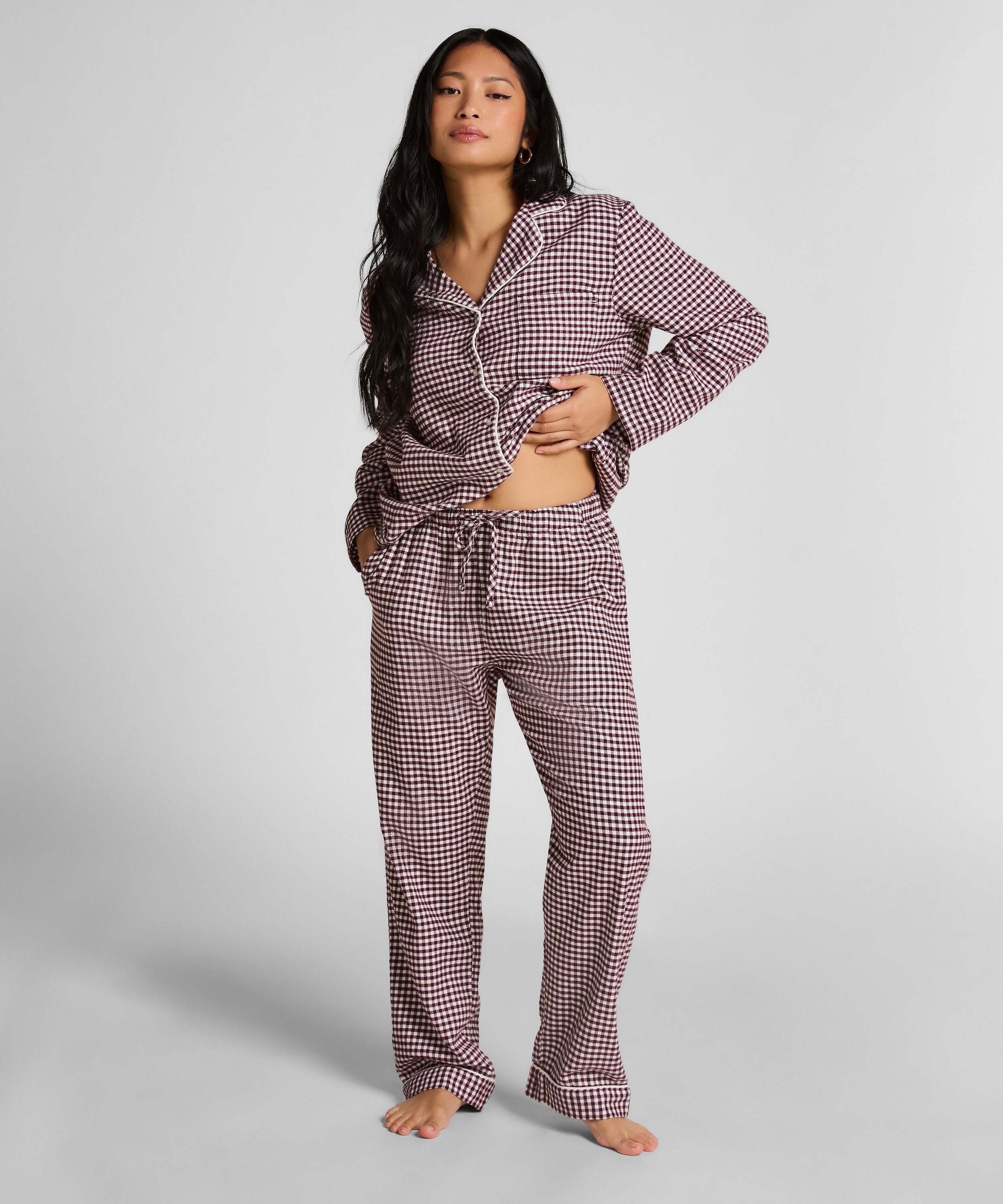 Pyjamasbyxori flanell, Lila, main