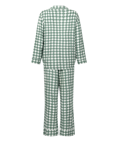 Pyjamasset i twill, Gr&ouml;n
