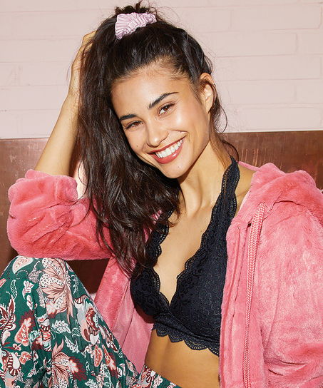 Bralette Halter Lace, Svart