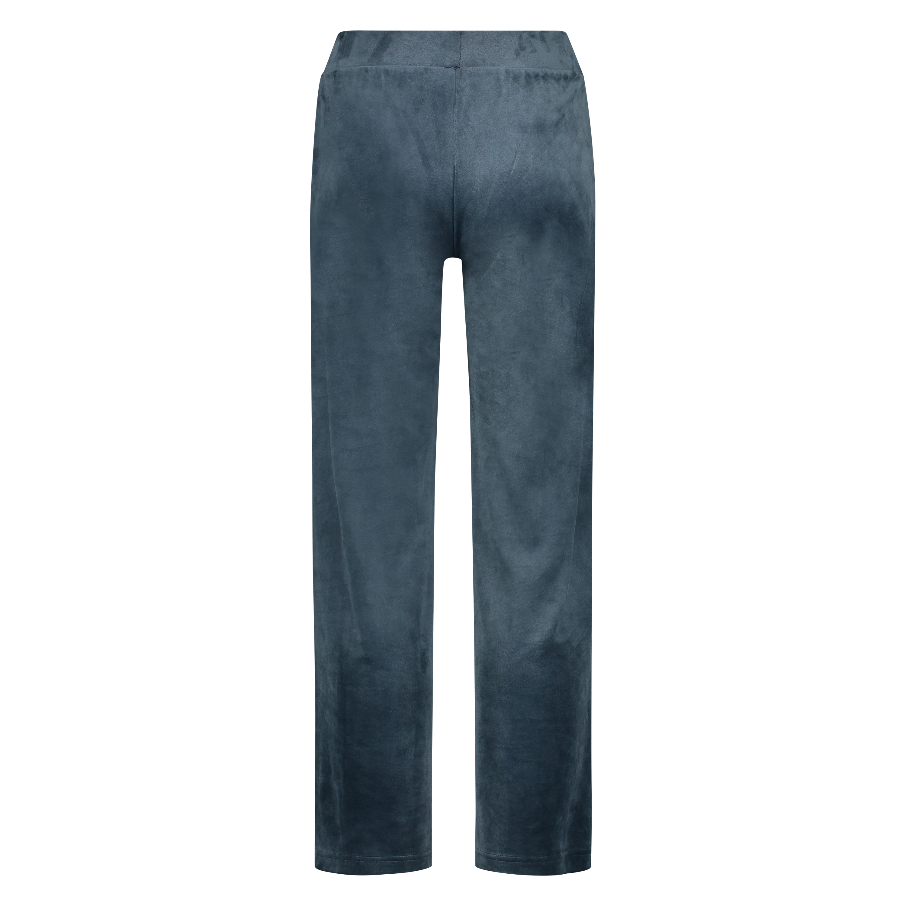 Pyjamasbyxor i velour, bl&aring;, main
