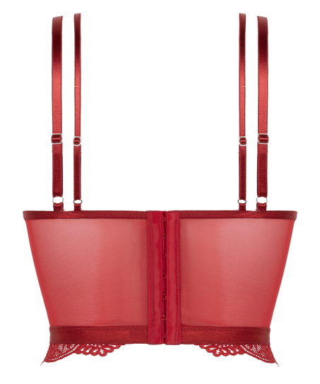Coco formpressad longline-bh med bygel och push-up, Röd