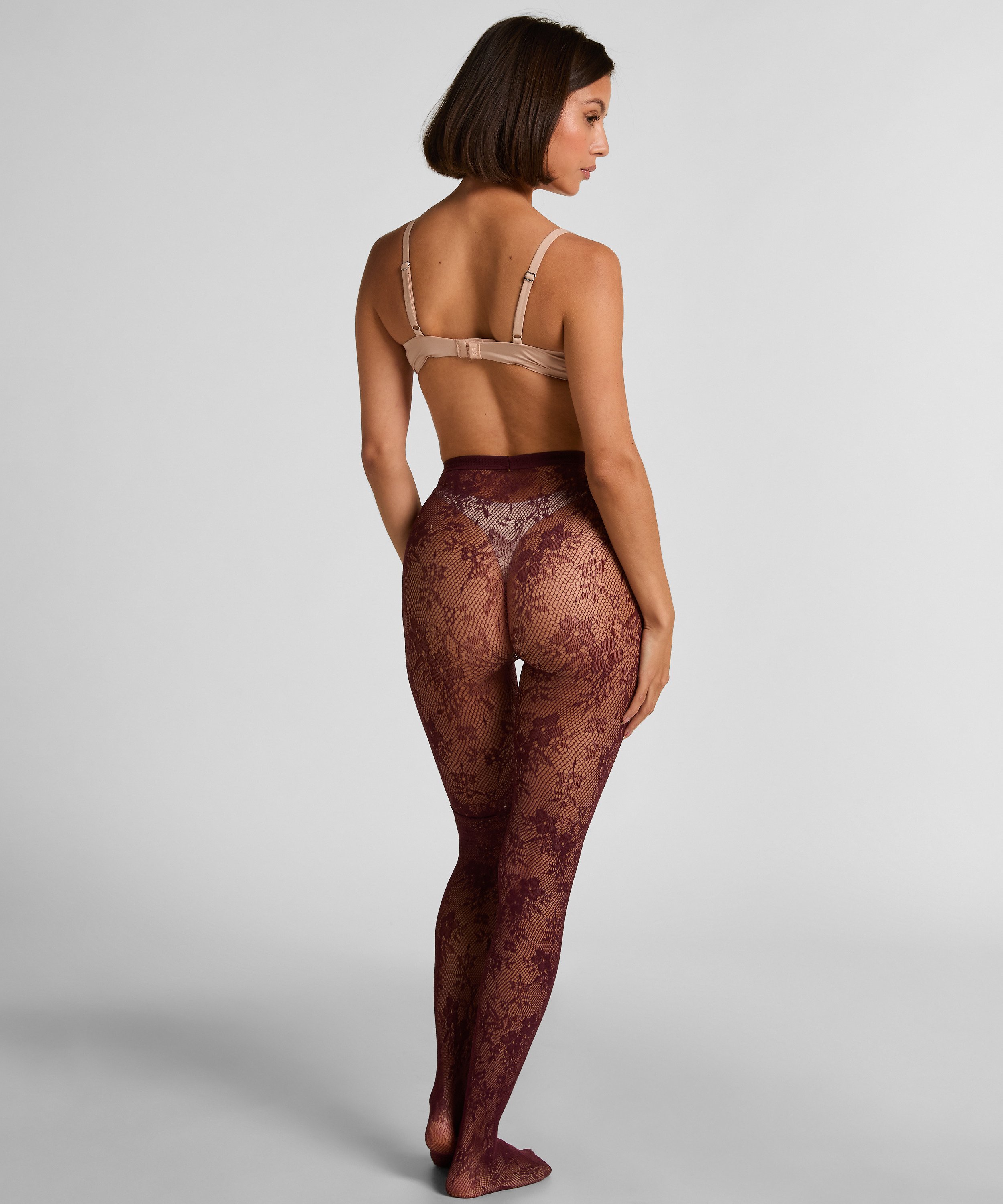 Strumpbyxor Allover Lace, Röd, main