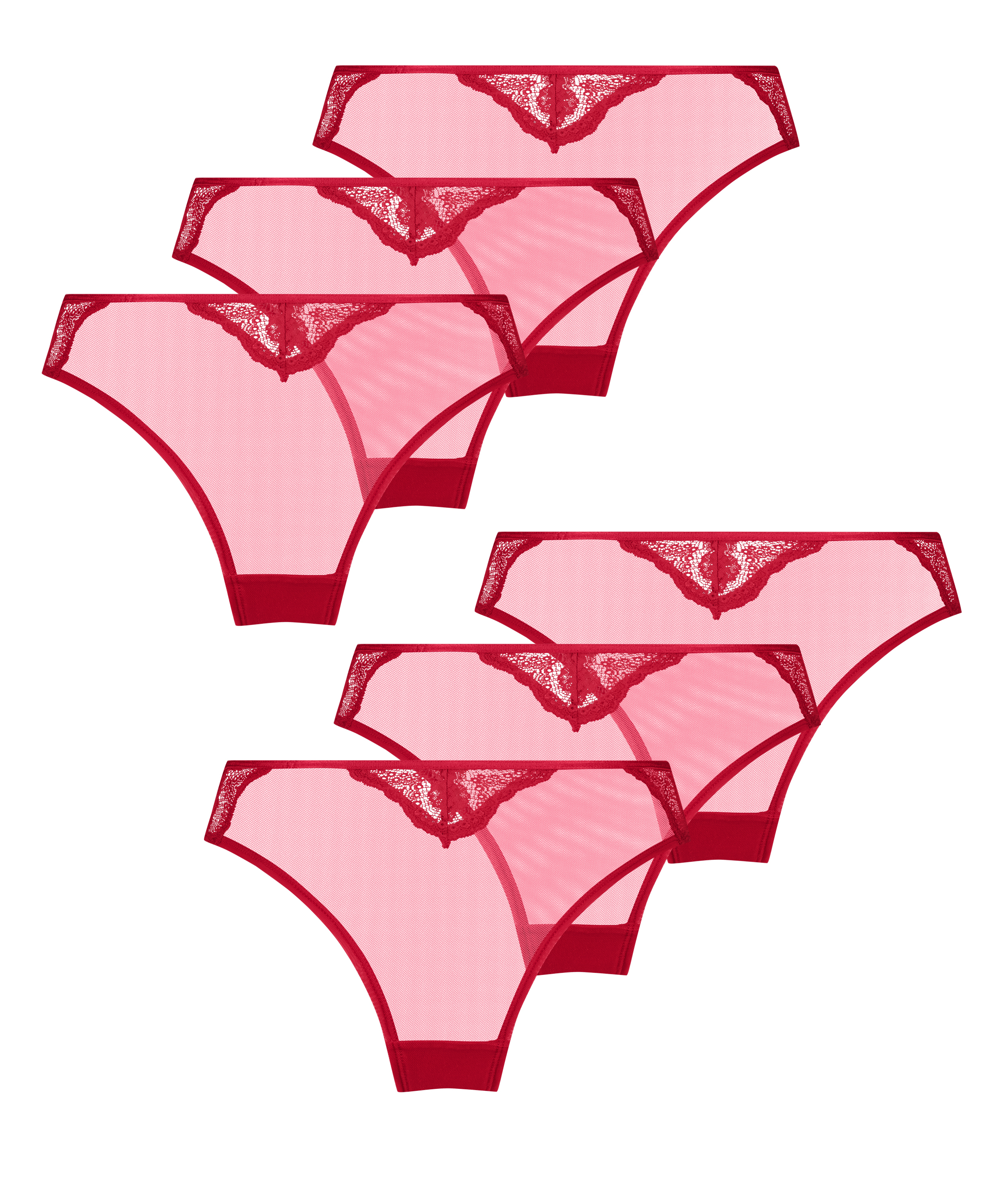 Lote de 6 brasile&ntilde;as, r&ouml;d, main