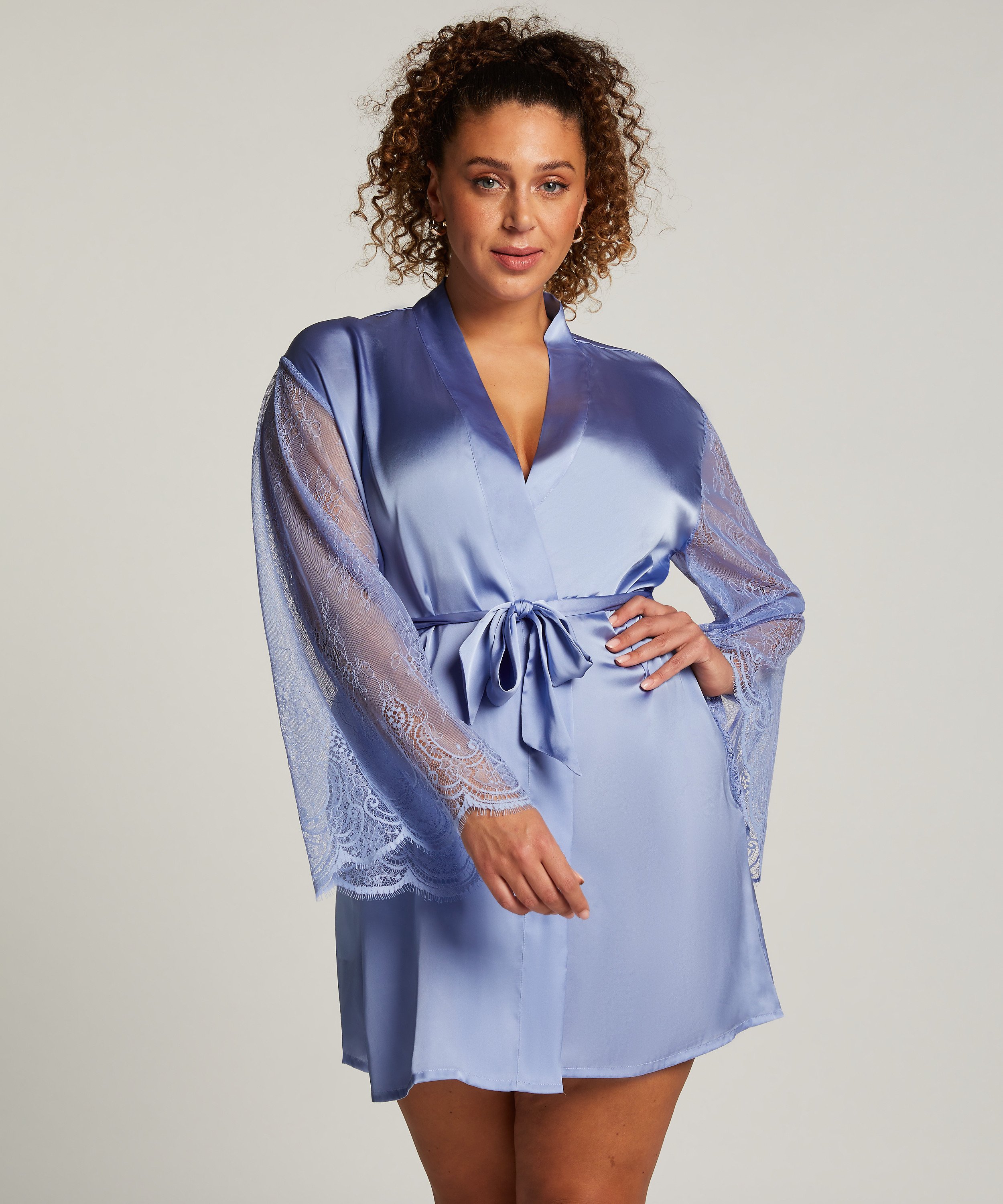 Kimono Satin, Blå, main